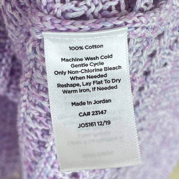 Talbots Top 100% Cotton  Breezy Lavender Open Knit A Touch Of Elegance - Picture 7 of 10
